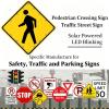 24" x 24" Solar LED Pedestrian Crossing Sign - Flashing Traffic Safety Alert, Durable Weatherproof Aluminum for Parks, Schools, Urban Roads & Communities view 3