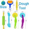Jaeespon 14Pcs Dough Tools Play for Kids-Dough Accessories Dinosaur Rolling Pins Cutters Roller, Party Favors Toy for Ages 3+ view 2