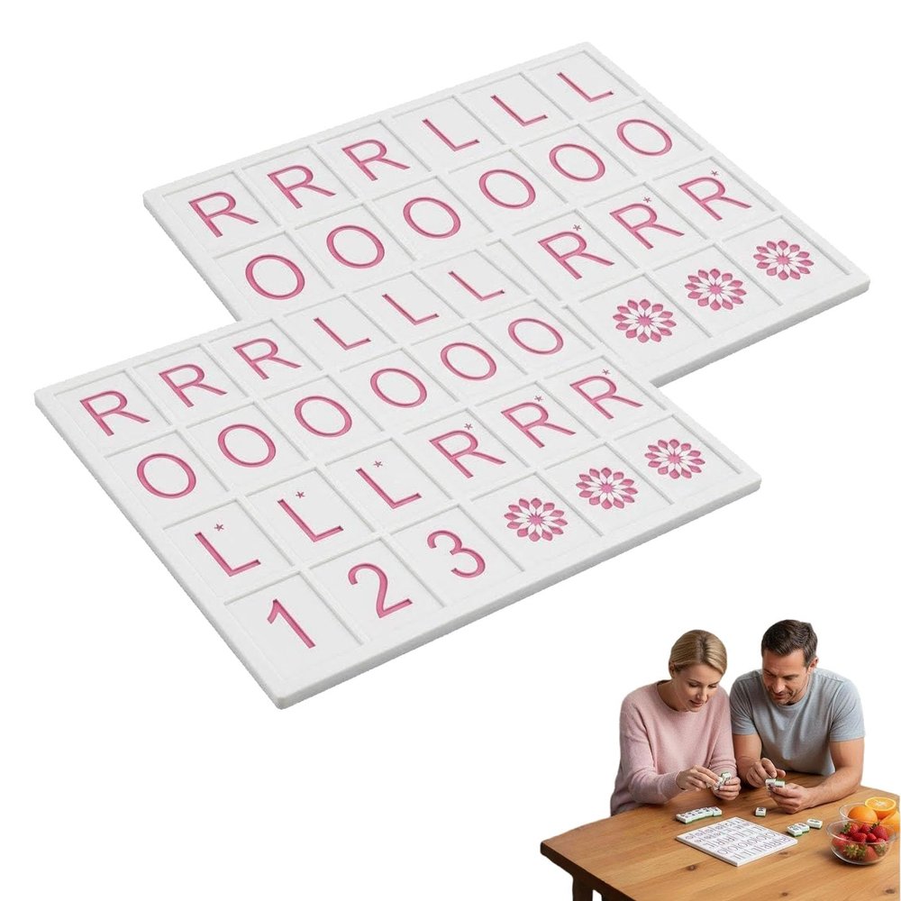 BOGABRA Mahjong Solo Practice Board - 3D Printed Solo Mahjong Board Practice for American Mahjong - for Tile Recognition, Memory & Training - Fits Standard Tiles (Pink*2)