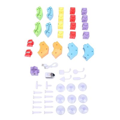 Alomejor 3D Track Set, USB Rechargeable Race Car Tracks with Gravity Defying Stunts and Modular Design, for Kids STEM Learning and Interactive Play