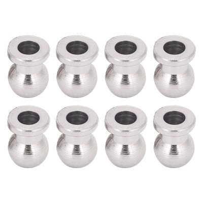 Alomejor 8Pcs RC Shock Damper Ball Head, Metal Silver with Improved Load Bearing, for 1 10 Hpi Hsp Losi Axial Himoto RC Car
