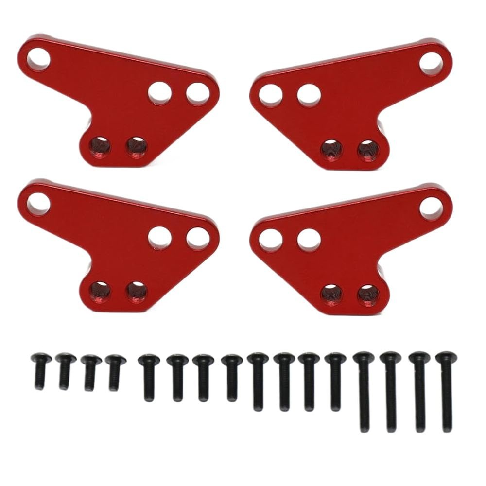 4pcs Metal Front and Rear Shock Absorber Lower Mount Seats for 1/10 Scale MAXX 2.0 V2 and WideMaxx RC Vehicles(Red)