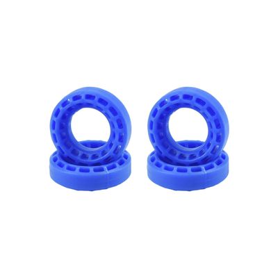 Hotteam Hobby Brass Offset 3.6mm Beadlock 0.7'' Wheel RimsTire 20mm Outer Diameter for AXIAL SCX30 Ford Bronco 4X4 Jeep K10 Upgrade Parts (Blue 34.4mm Foams fit 14x39 Tie)