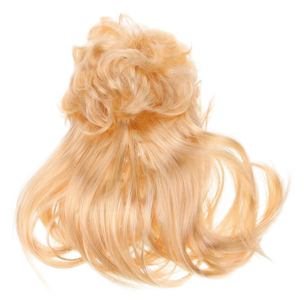 HOOTNEE Long Straight Gold Cosplay Wig for Men and Women, Punk Rocker Costume Fake Hair for Masquerade Parties and Festival Dress-up