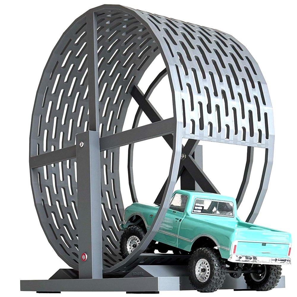 Hamster Wheel Challenge RC Crawler Obstacle for 1/24 1/30 Scale Adjustable Friction Rolling Loop Skill Training RC Course TrackNO Truck Included