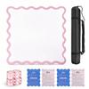 22in Scalloped Mahjong MatAnti Slip Noise Reduction Mahjong Accessoriemahjong Table MatMajiong Mat for TravelComes with 4 Dice and 1 Mahjong Mat Storage Bag,4 Mahjong Shuffle Cards (Pink) view 1