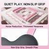 22in Scalloped Mahjong MatAnti Slip Noise Reduction Mahjong Accessoriemahjong Table MatMajiong Mat for TravelComes with 4 Dice and 1 Mahjong Mat Storage Bag,4 Mahjong Shuffle Cards (Pink) view 3