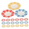 PACKOVE 150pcs Festive Dessert Paper Plates Set for s Party, Red Yellow Blue Paper Dinner Tableware, Disposable Floral Design for Home and Birthday Events view 1