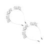 Wakauto 2pcs Birthday Rhinestone Headbands Party Hair Hoops for Women Birthday Accessories Photo Props Party Favors Silver Hairbands view 1
