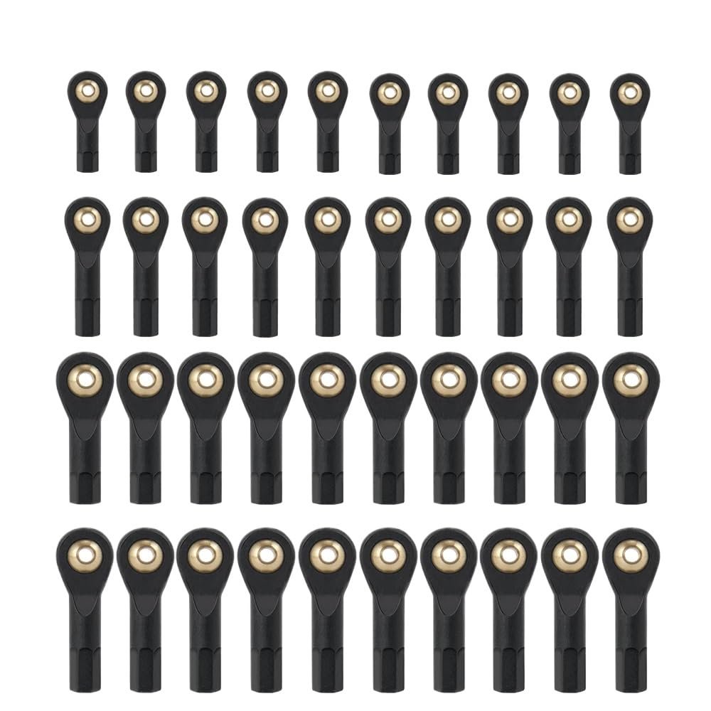 10PCS M2 M3 Rod End Ball Joints Plastic Tie Rod Ends with Steel Ball Right Hand Thread for RC Car Boat Airplane(M3 27MM)