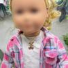 Bright Pink Accent Floppy Ear Bunny Charm Gold Doll Necklace view 3
