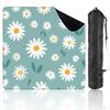 31.5" x 31.5" Mahjong Mat for Table with Carrying Bag Daisy Flower Seamless White Petals Yellow Centers Soft Green Non-Slip Noise-Reducing Game Mat Mahjong Accessories for Poker Dominoes Board Games view 1