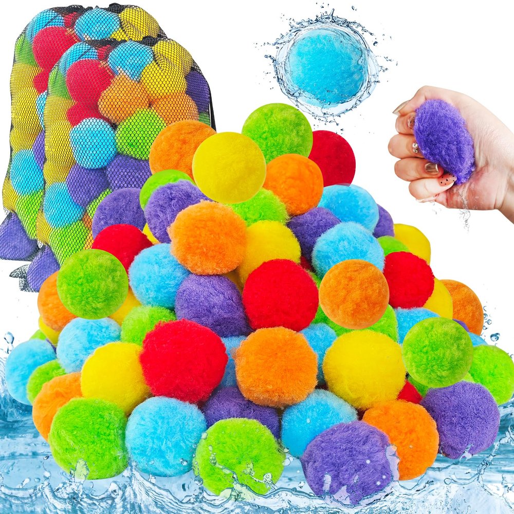 200 Pcs Reusable Water Balloons,Outdoor Games Water Soft Balls,Summer Soaker Ball Toy,Splash Balls for Beach,Pool,Backyard,Party Favors