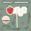 Strawberry Cake Topper - Wooden Acrylic Berry Boys and Girls 1st Cake Topper for Baby First Year Birthday Party, Anniversary, Kids Birthday Decorations (Strawberry One Cake Topper) view 2