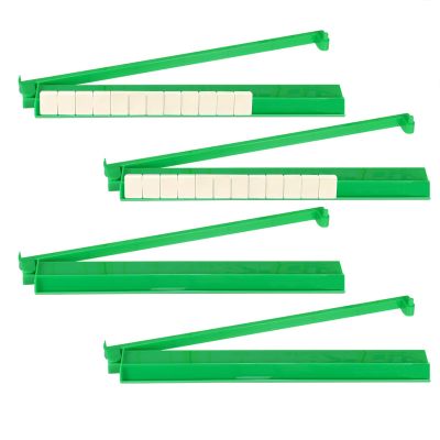 BIDELAV 4 Pcs 18.7" Mahjong Racks with Pushers, Non-Slip Acrylic Large Mahjong Racks for Game Night American Mah Jong Lovers Mahjong Accessories and Gifts (Green)