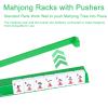 BIDELAV 4 Pcs 18.7" Mahjong Racks with Pushers, Non-Slip Acrylic Large Mahjong Racks for Game Night American Mah Jong Lovers Mahjong Accessories and Gifts (Green) view 4