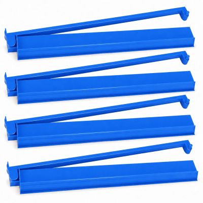 BIDELAV 4 Pcs 18.7" Mahjong Racks with Pushers, Non-Slip Acrylic Large Mahjong Racks for Game Night American Mah Jong Lovers Mahjong Accessories and Gifts (Blue)