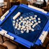 BIDELAV 4 Pcs 18.7" Mahjong Racks with Pushers, Non-Slip Acrylic Large Mahjong Racks for Game Night American Mah Jong Lovers Mahjong Accessories and Gifts (Blue) view 4
