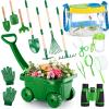 Teyva Daily 16 Pcs Kids Gardening Tools Bug Catcher Kit, Wheelbarrow with Bug House, Shovel, Rake, Leaf Rake and More, Outdoor STEM Educational Toy for Birthday Thanksgiving Kids 3-5 view 1