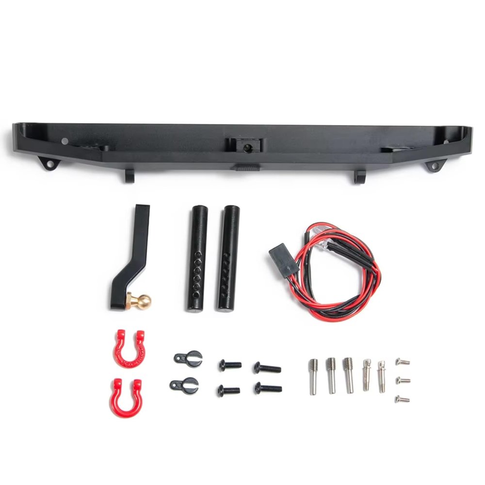 Rc Bumper Modification For Trx-4 1/10 Rear Bumper With Light And D Rings RC Crawler Car Upgrade Parts Accessories Modified Replacement