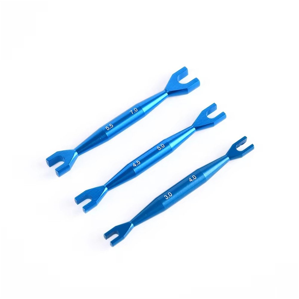 Compatible with HSP for Traxxas for Axial for SCX10 Rc Crawler Car 3pcs Wrench 3-4mm 4.5-5mm 5.5-7mm Double End Spanner Open End Wrenches RC Accessories(Blue)
