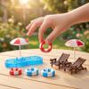2 Sets 1:12 Scale Miniature Swimming Pool Dollhouse Accessories, Folding Beach Chairs Umbrellas Swim Rings, Summer Fairy Garden DIY Decor view 2