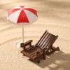 2 Sets 1:12 Scale Miniature Swimming Pool Dollhouse Accessories, Folding Beach Chairs Umbrellas Swim Rings, Summer Fairy Garden DIY Decor view 3