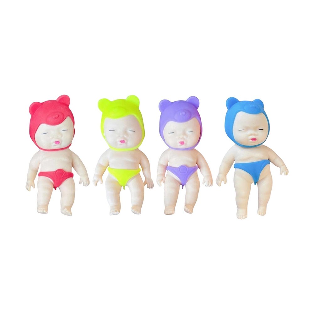 14cm/5.51in Cute Soft Big Doll Squeeze Toy Office Stretch Anxiety Stress Relief Sensory Toy Attract of Delicate Cute Sand Squishy Toys (Random Clothes White)