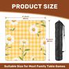31.5" x 31.5" Mahjong Mat for Table with Carrying Bag White Daisy Flowers Yellow Gingham Non-Slip Noise-Reducing Game Mat Mahjong Accessories for Poker Dominoes Board Games view 2