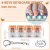 2 Pcs Keyboard Fidget Toy Light Up, Keychain Clicker Heart Shaped, 4 Key Mechanical Button Fidget for Adult Stress Relief & Focus, Portable Office Sensory Toy view 2