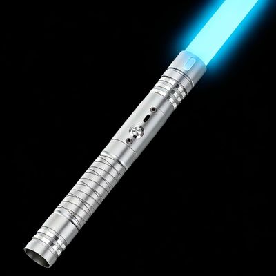 CHINEYDY Dueling Lightsaber,24 RGB Colors Smooth Swing Light Saber,USB Rechargeable with FX Sound & Motion Sensors,Flexible Safe Light Up Sword for Kids Adults Cosplay (Silver)