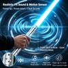 CHINEYDY Dueling Lightsaber,24 RGB Colors Smooth Swing Light Saber,USB Rechargeable with FX Sound & Motion Sensors,Flexible Safe Light Up Sword for Kids Adults Cosplay (Silver) view 2