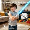 CHINEYDY Dueling Lightsaber,24 RGB Colors Smooth Swing Light Saber,USB Rechargeable with FX Sound & Motion Sensors,Flexible Safe Light Up Sword for Kids Adults Cosplay (Silver) view 3