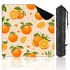 31.5" x 31.5" Mahjong Mat for Table with Carrying Bag Seamless Orange Fruit Slices Leaves Blossoms Light Non-Slip Noise-Reducing Game Mat Mahjong Accessories for Poker Dominoes Board Games view 1