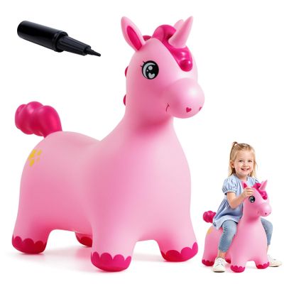 EVERICH TOY Unicorn Bouncy Animal Hopper for Toddlers 18M+, Ride on Horse