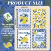 BrightRow 4 Pcs Mahjong Shuffler Cards for Tiles Mixing & Shuffling Portable Mah Jong Accessories Gift Party Supplies Waterproof Rules Printed Mixer 7 x 5 in for Tiles Lover(Blue,Wave,Lemon) view 2