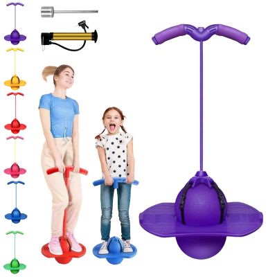Balance Jumping Ball with Handle and Ball Pump,2026 Upgraded Jumping Balance Ball,Bouncing Balls for Indoor & Outdoor Fun, Perfect for Balance, Coordination and Fitness (purple)