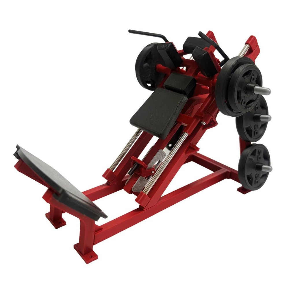 BlockForge Mini Playsets Model to Display, 1/12 Scale Mini Hack Squat Machine Set with Barbell, Bench Press Squat Rack, Desktop Collectible Display Gift for Fitness Enthusiasts