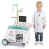 GLACER Kids Doctors Play Set, Wooden Pretend Play Medical Kit with CT Scanner, Stethoscope & Toy Accessories, Mobile Medical Station Activity Center for Boys & Girls Ages 3+ (Green) view 1