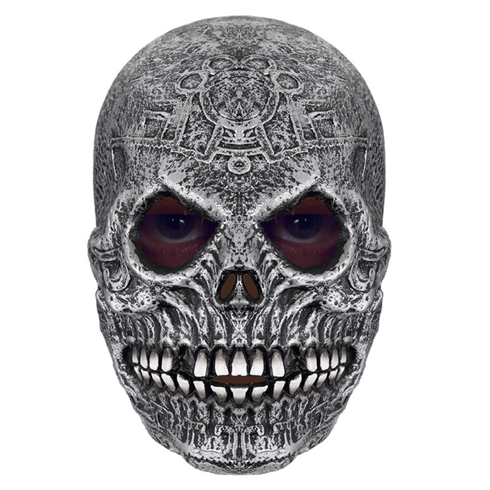 Scary Skull Mask,Full Head Ghost Skeleton Mask,Horror Demon Skull Headgear Dress Up for Halloween Birthday Role-Play Party