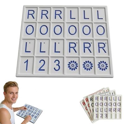 Mahjong Practice Board, 3D Printed Mahjong Practice Board with 24 Slots, Portable Tile Pattern Learning & Strategy Practice Boards for Beginners and Advanced Players (Blue, with Flowers)