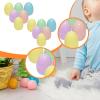 12 Pieces Empty Easter Eggs Fillable Eggshell Goodie Bag Fillers Basket Stuffers Ornament Toys Bright Pp Design Suitable for Party Favors Classroom Pr, Macaron Color view 2
