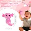 Axolotl Squishy Toy for Kids Ages 3+ & Adults, Slow Rising Sensory Fidget Toy, Cute Squeeze Toy for Desk, Classroom & Travel(Large Sequins Pink) view 2