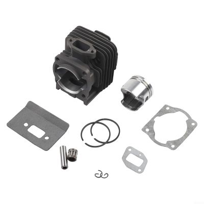 RichVibe Aluminum 44mm Cylinder and Set for 52CC 44F-5 Motor, Complete Gasket Kit with Rings and Pin for Brush Cutting Machine Maintenance