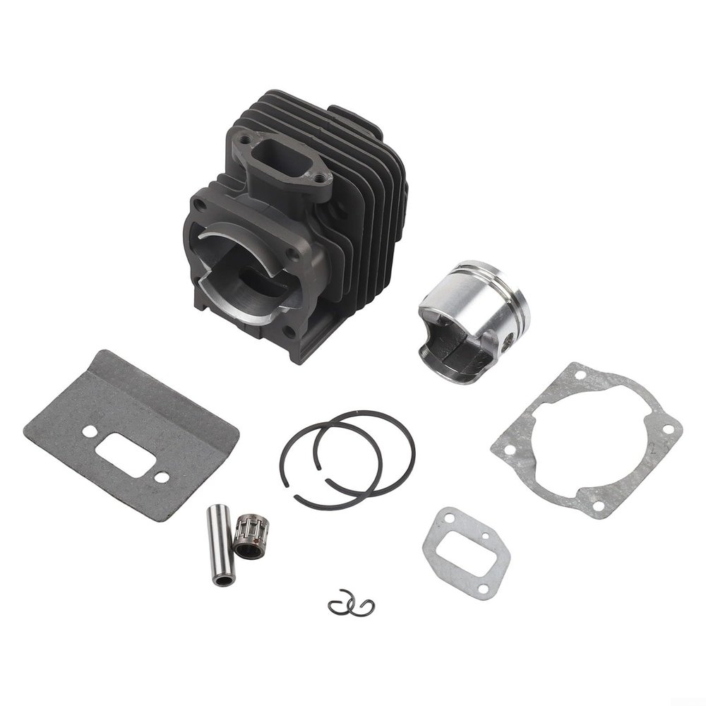 RichVibe Aluminum 44mm Cylinder and Set for 52CC 44F-5 Motor, Complete Gasket Kit with Rings and Pin for Brush Cutting Machine Maintenance