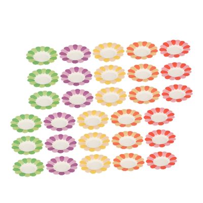 FRCOLOR Flower Shaped Disposable Paper Plates 50pcs Party Plates for Birthday Party Tableware Picnic Supplies Random Color