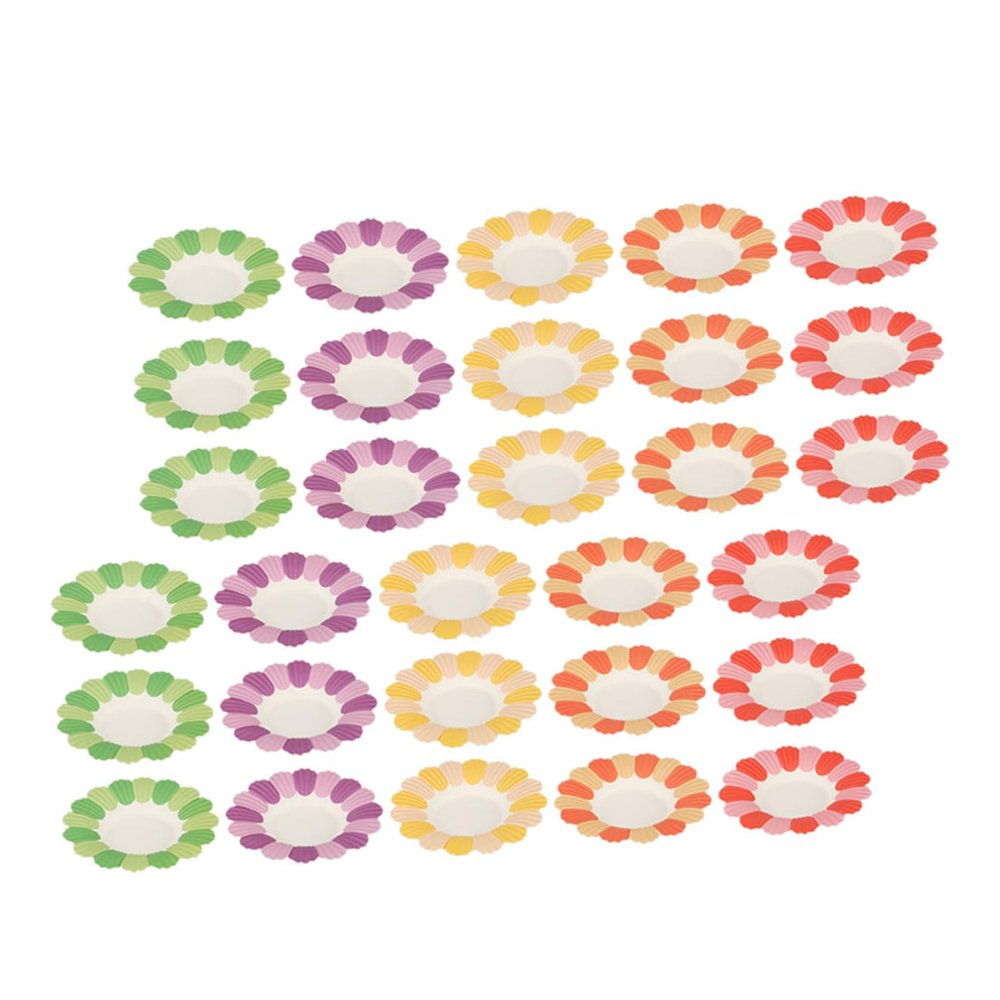 FRCOLOR Flower Shaped Disposable Paper Plates 50pcs Party Plates for Birthday Party Tableware Picnic Supplies Random Color