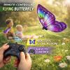 Bionic butterfly Sensor-assisted ornithopter drone 2.4GHZ 4CH Flying insect toy Handmade with LED lighting 3 Batteries 15+ Minutes Flight for Beginners & Adult(Purple) view 3