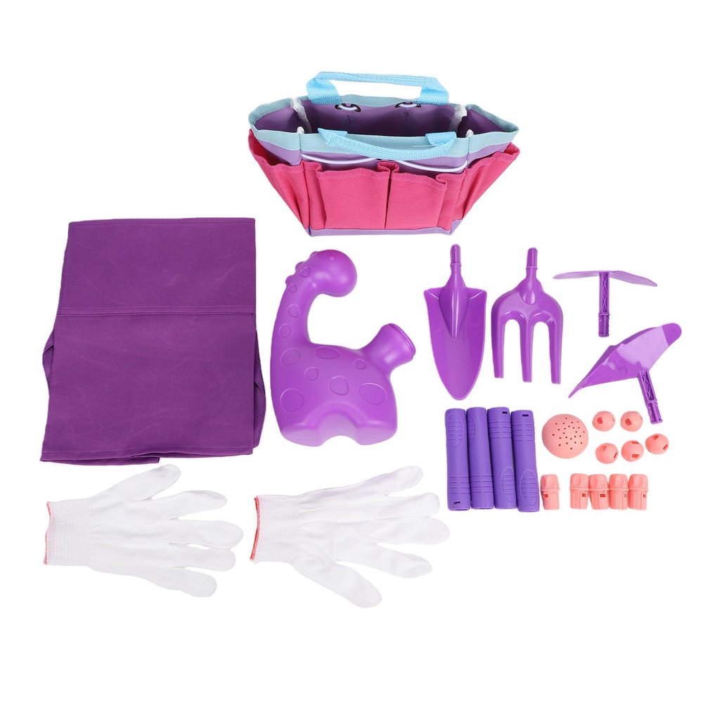 SPYMINNPOO Gardening Sand Digging Toys, Kids Gardening Tools Includes Watering Can Adjustable Apron Non Slip Gloves Storage Bag