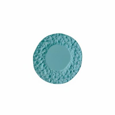KiBcsLic Miniature Dish Plates Realistic Design Rock Pattern Toy Plate Alloy Construction Textured Dollhouse Dish for Hobbyists, Blue, 37-4mm